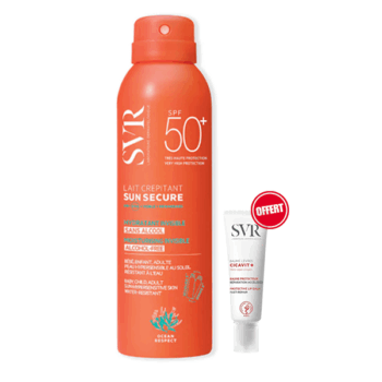SVR PACK SUN SECURE LAIT CRÉPITANT+ CICAVIT BAUME LÈVRES ( OFFERT )