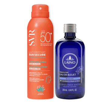 SVR SUN SECURE LAIT CRÉPITANT SPF50+ 200ML + LAINO EAU FLORALE DE BLEUET 250ML