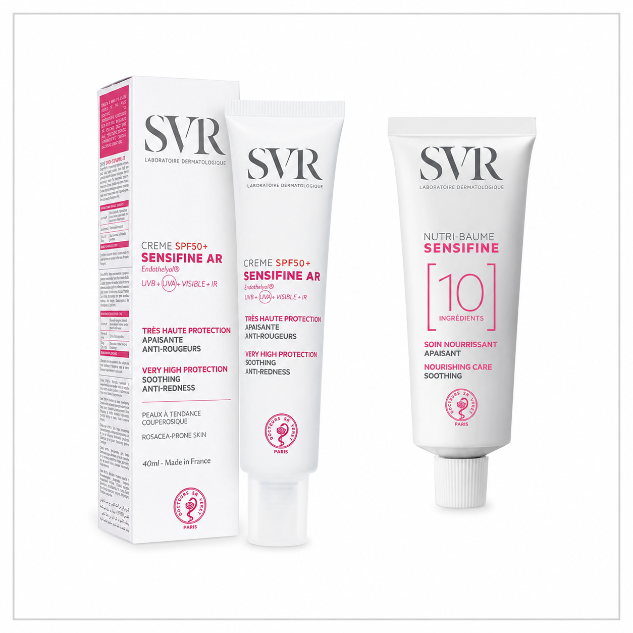 SVR SENSIFINE NUTRIBAUME 40ML + SVR SENSIFINE AR CREME SPF50+ 40 ML